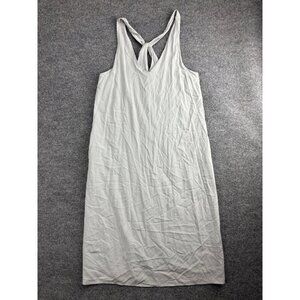 Mod Ref Sleeveless Dress Women's Small Light Gray Twist Racerback Shift Pockets